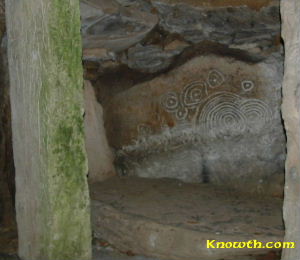 Limestone monolith positioned inside Loughcrew Cairn L