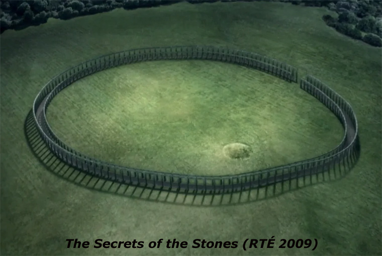 Artist's impression of how the Woodhenge monument would have looked at Tara