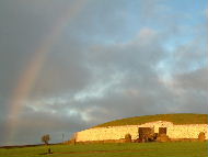 Rainbow at Newgrange, winter solstice 2002 - Background Wallpaper