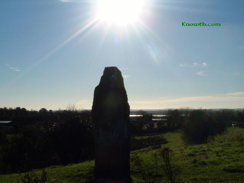 Baltray Standing Stone in the November noon sun